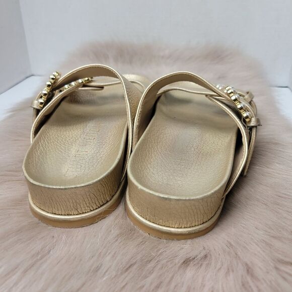 Stuart Weitzman Women’s Piper Metallic Slide Sandals Size 6 - Picture 4 of 7
